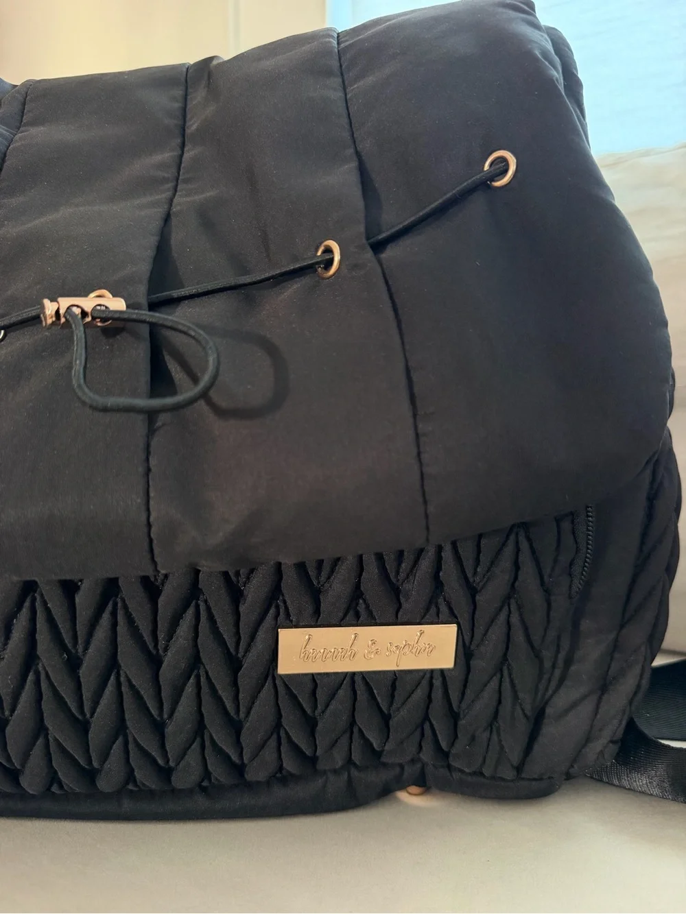 Black Quilted Crossbody Diaper Bag